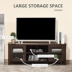 HOMCOM Meuble TV Moderne pour Téléviseurs jusqu'à 60 po, Table Console en Bois avec Portes de Rangement, Centre de Divertissement pour Salon, Chambre, Bureau, Café