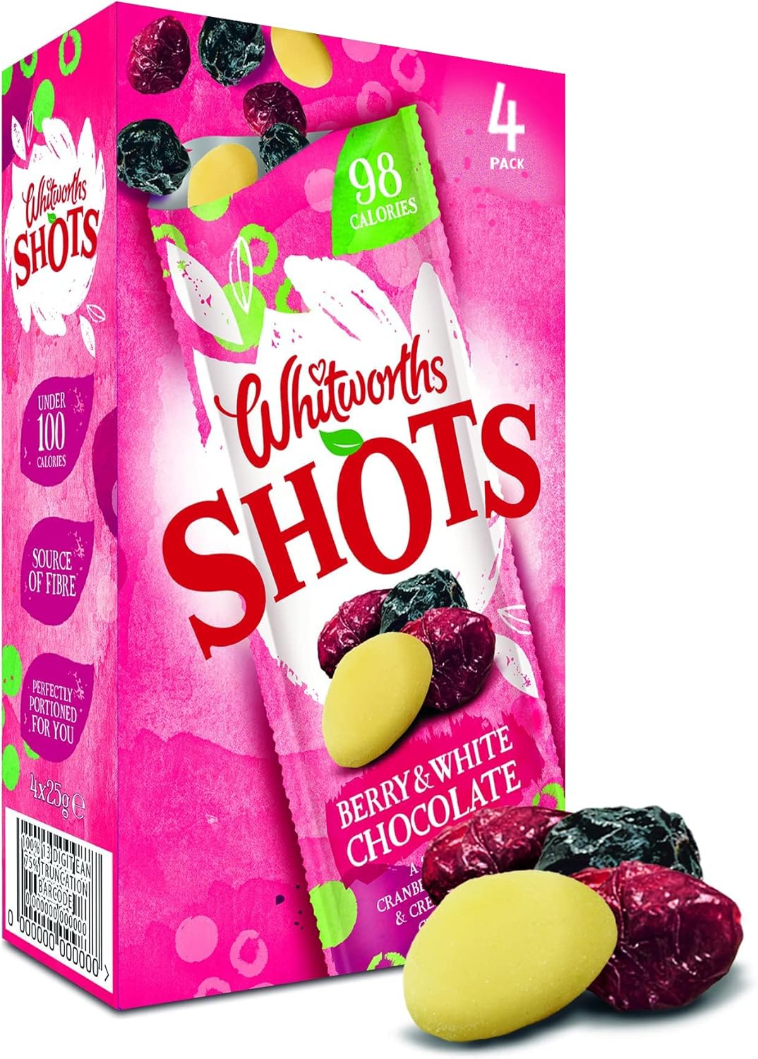 Whitworths Shots Berry & White Chocolate 20 X 25g Yummy Fruit