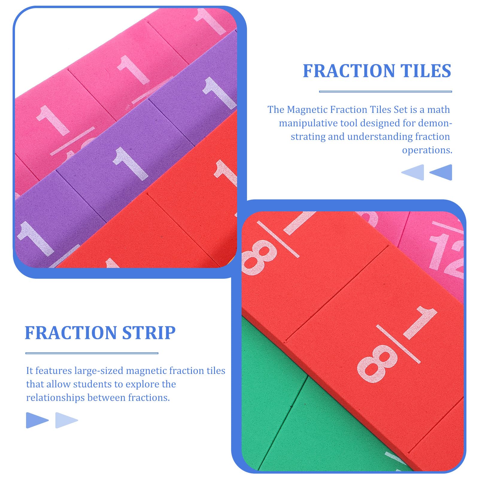 Jouet Éducatif de Fractions Magnétiques Eva, Ensemble 1 Pièce pour Élèves