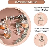 Vista 4 de Folkulture Reed Diffusers for Home 5.1 fl oz, Scent Diffusers for Home Set of 3 with Reed Diffuser Sticks for Bathroom Aroma Diffuser Guest