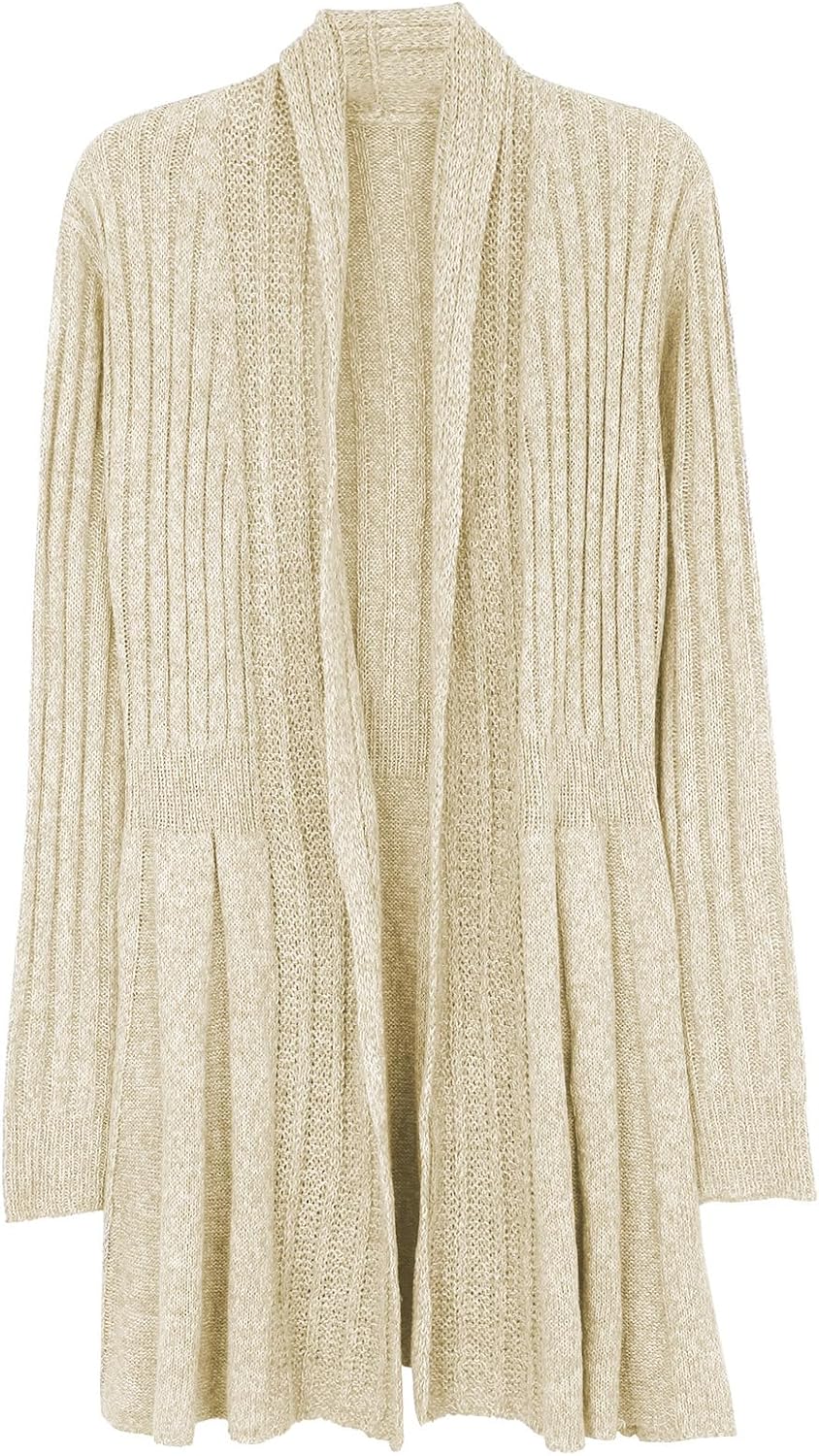 Long Draped Ribbed Peplum Cardigans for Women 2025, Open Front Long Sleeve Knit Sweater, Fall Sweaters for Women Trendy - Image 5