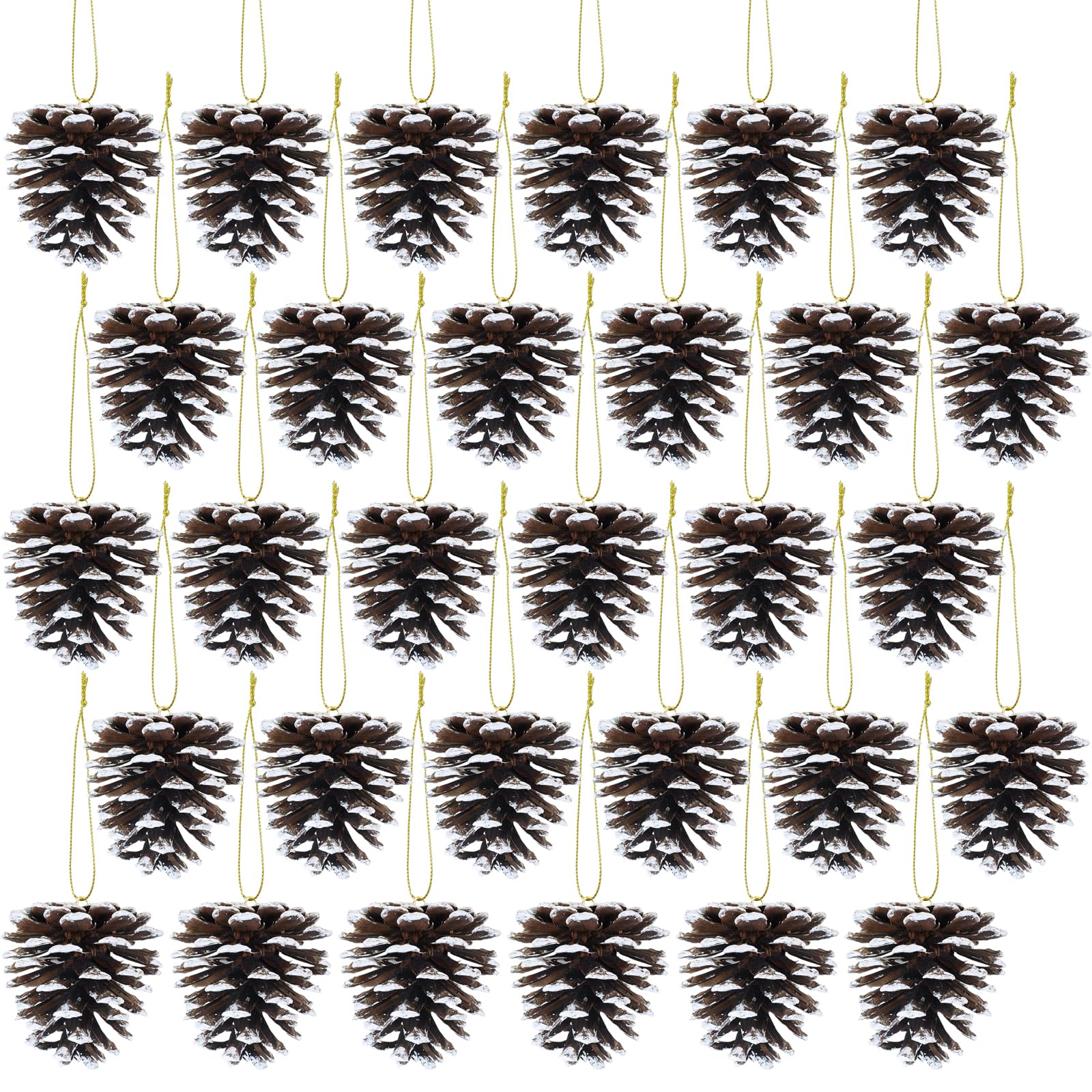 Pommes de pin de Noël naturelles à suspendre - Lot de 30 décors pour couronne et bricolage