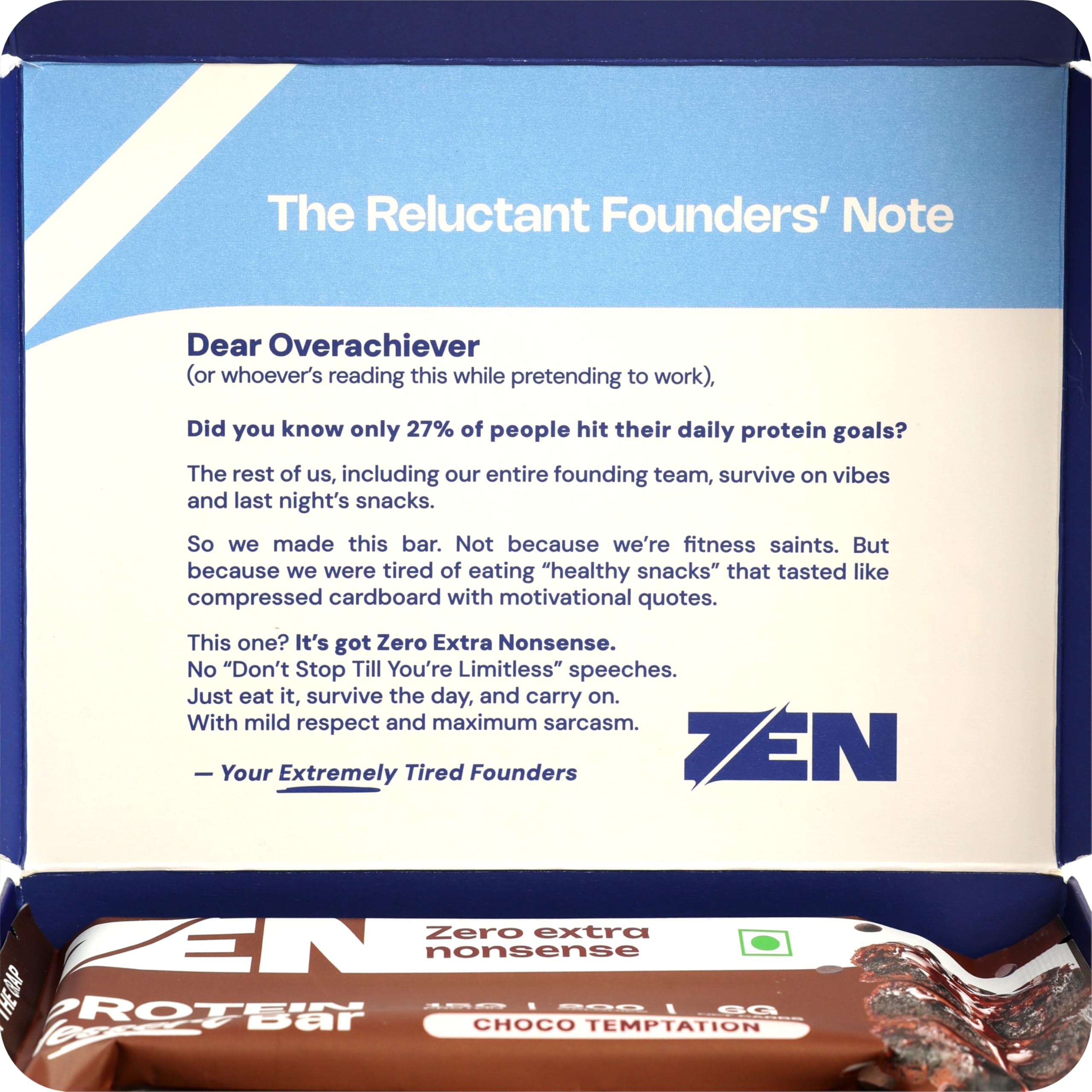 ZEN Protein Dessert Bar Tiramisu Fudge & Choco Temptation Pack of 6 (Pack of 3 Each) | 15g Protein, 13 gram Fiber, 200 Calories, 6g Net Carbs | No Added Sugar | No Palm Oil | Healthy Snack | 50g Each — Amazon image 4