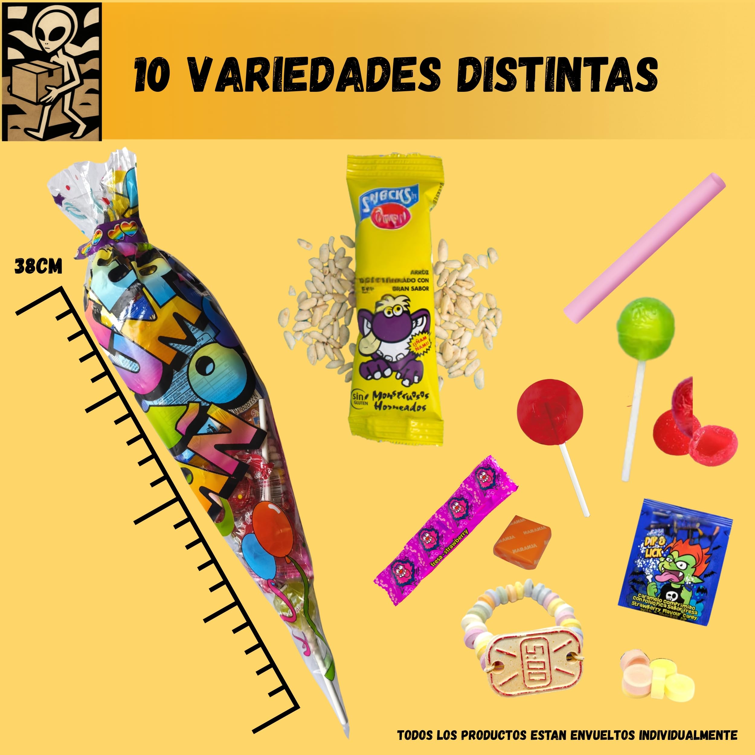 Conos de Chuches para Cumpleaños – Pack 15 o 25 Unidades – Bolsas de Dulces Variados para Fiestas Infantiles, Regalos, Piñatas y Eventos – Surtido de Golosinas Coloridas (Grande, 2125, gramo)