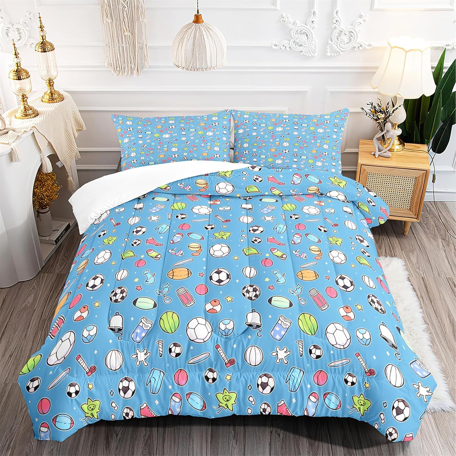 Kids Bedding Cat Comforter Set Queen Size, Cute Black Cat Bedding Set for Kids Teens Girls Boys Adults Room Decor, Kitten Cats Print Kids Comforter Set All Season,1 Comforter 2 Pillowcases