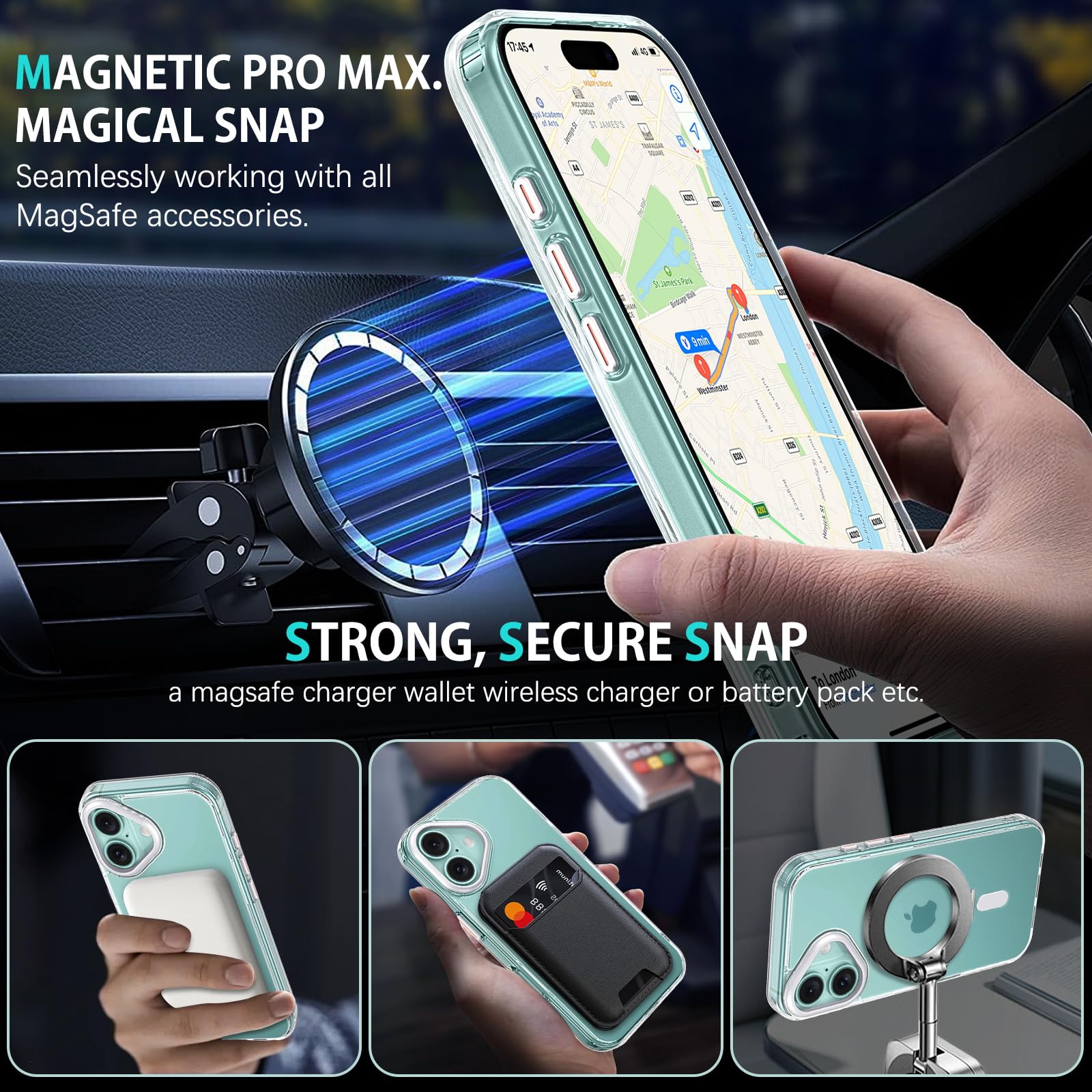 TOCOL Cover agnetica per iPhone 17 6,3 Pollic, Copatibile con agSafe