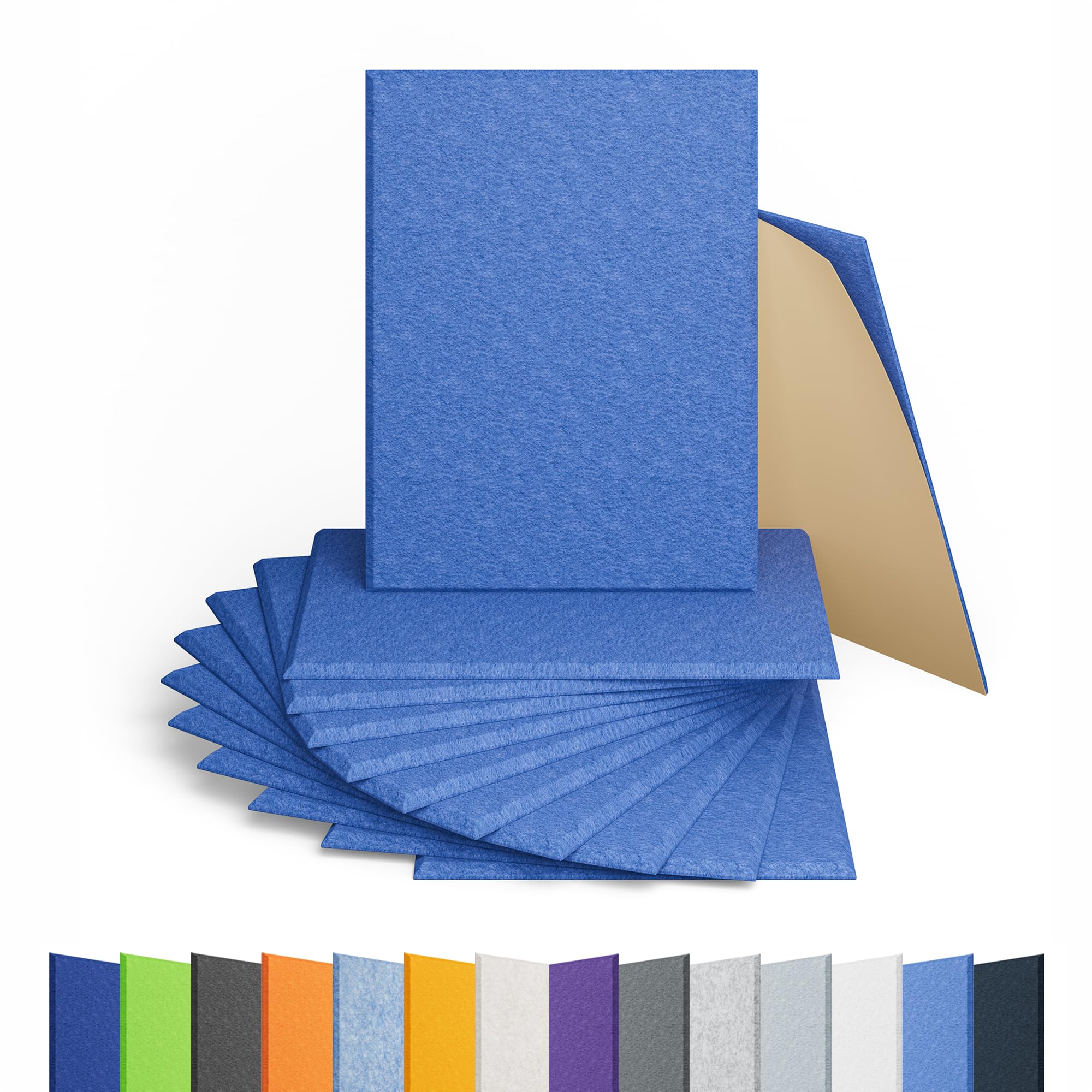 12 Pack Rectangle Acoustic Panels Self Adhesive Sound Proof Foam(Sky Blue)