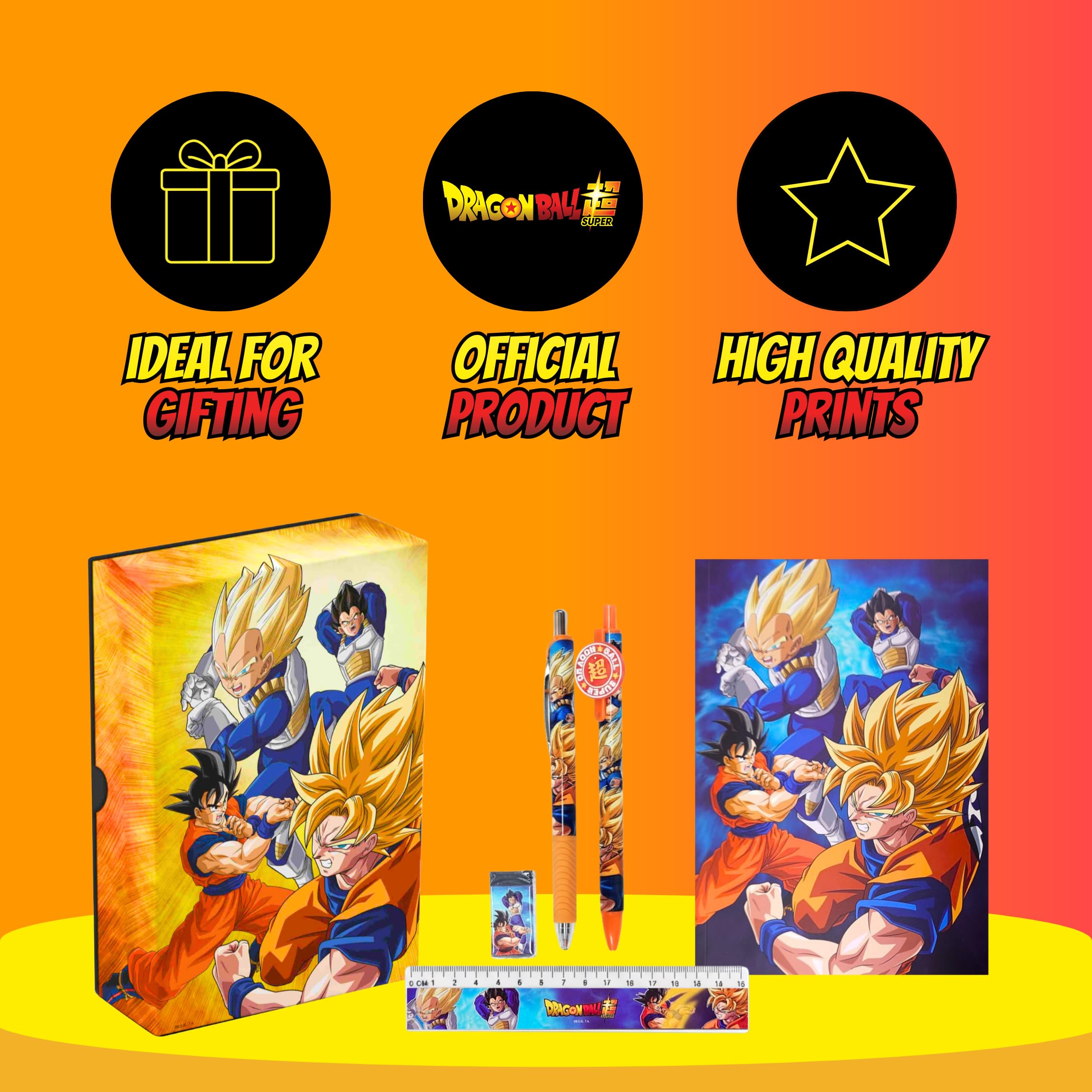 Dragon Ball Z Ensemble de Papeterie Cahier Règle Crayon Stylo Coffret Cadeau