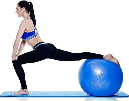 Miniatura 2 de YogaAccessories Pelota de yoga suiza antiestallido y antideslizante para núcleo, equilibrio y ejercicio