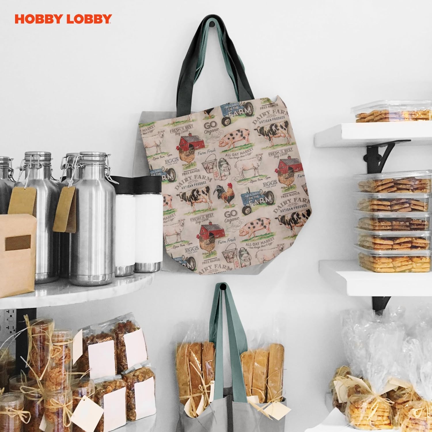 Hobby Lobby Dairy Farm Cotton Calico Fabric (2 Yard) - - Printed Sewing Lightweight Precut Fabric for Sewing Clothes, Homeware, & Other Accessories