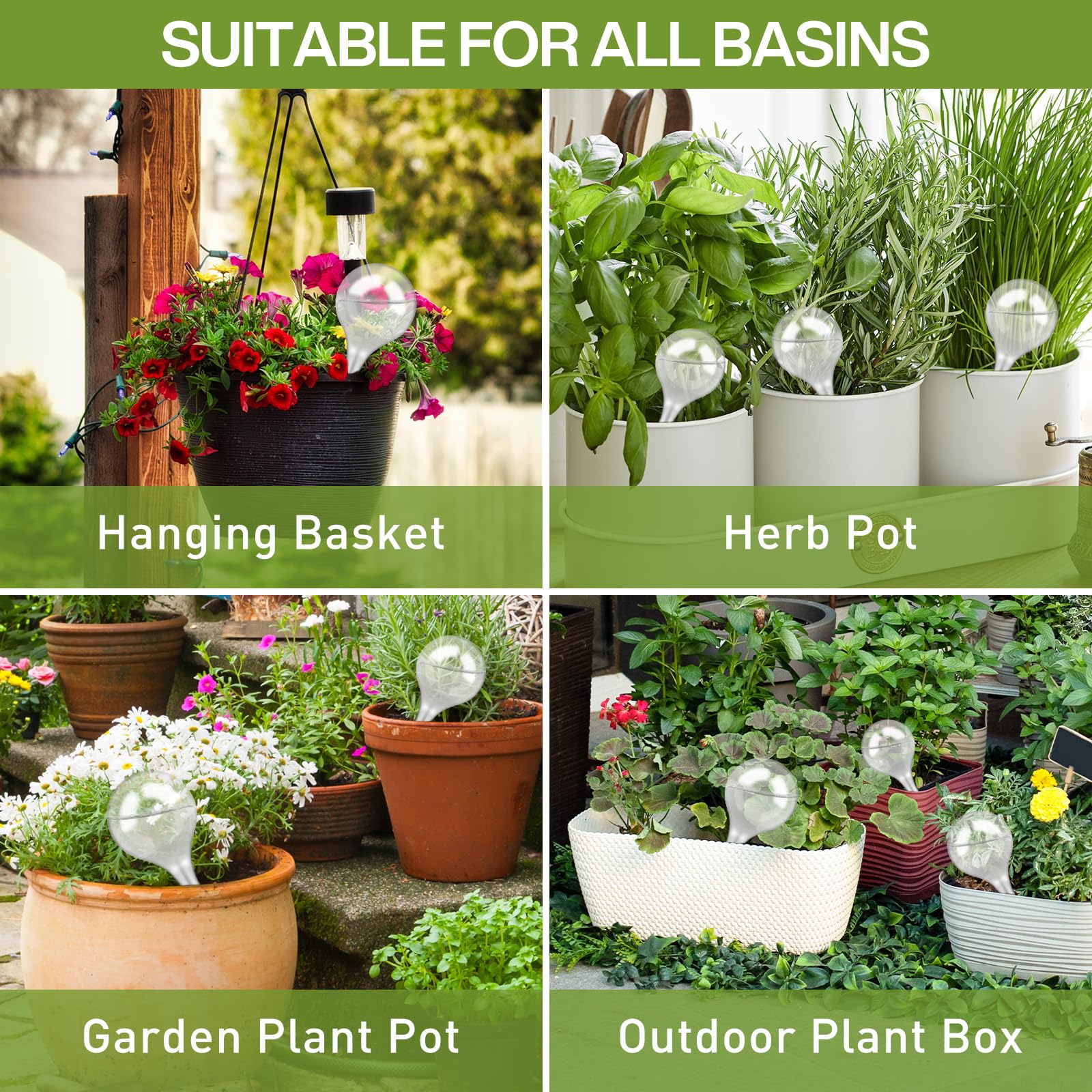 Distributeur Eau Plante,Boules d'Irrigation 6 Pièces Arrosage Plante Vacances,Arrosage Plante Interieur,Bulbes d'Arrosage pour Plantes d'Intérieur et d'Extérieur - Transparent - 300ml