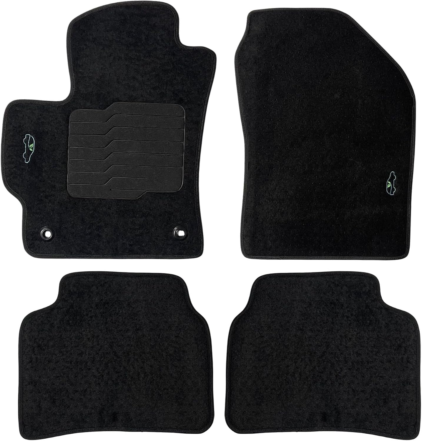 ecoMats Carpet Floor Mats Custom Fit for 2020 to 2026 Toyota Corolla, with Anti Slip Driver Heel Pad and Safety Locks, Front and Rear Set, Black