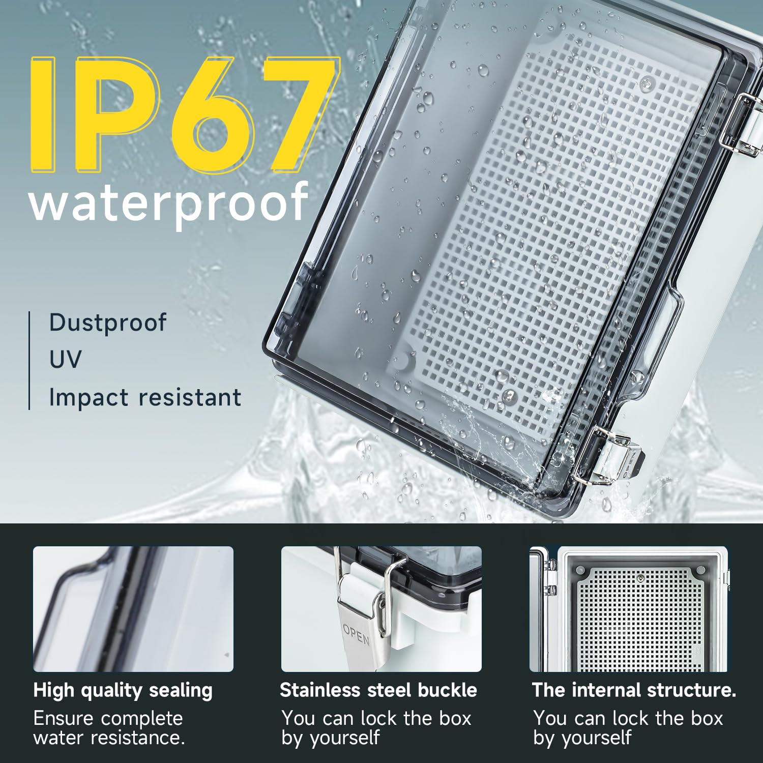 Junction Box Outdoor Waterproof Electrical Box Project IP67 ABS Enclosure — Amazon image 2