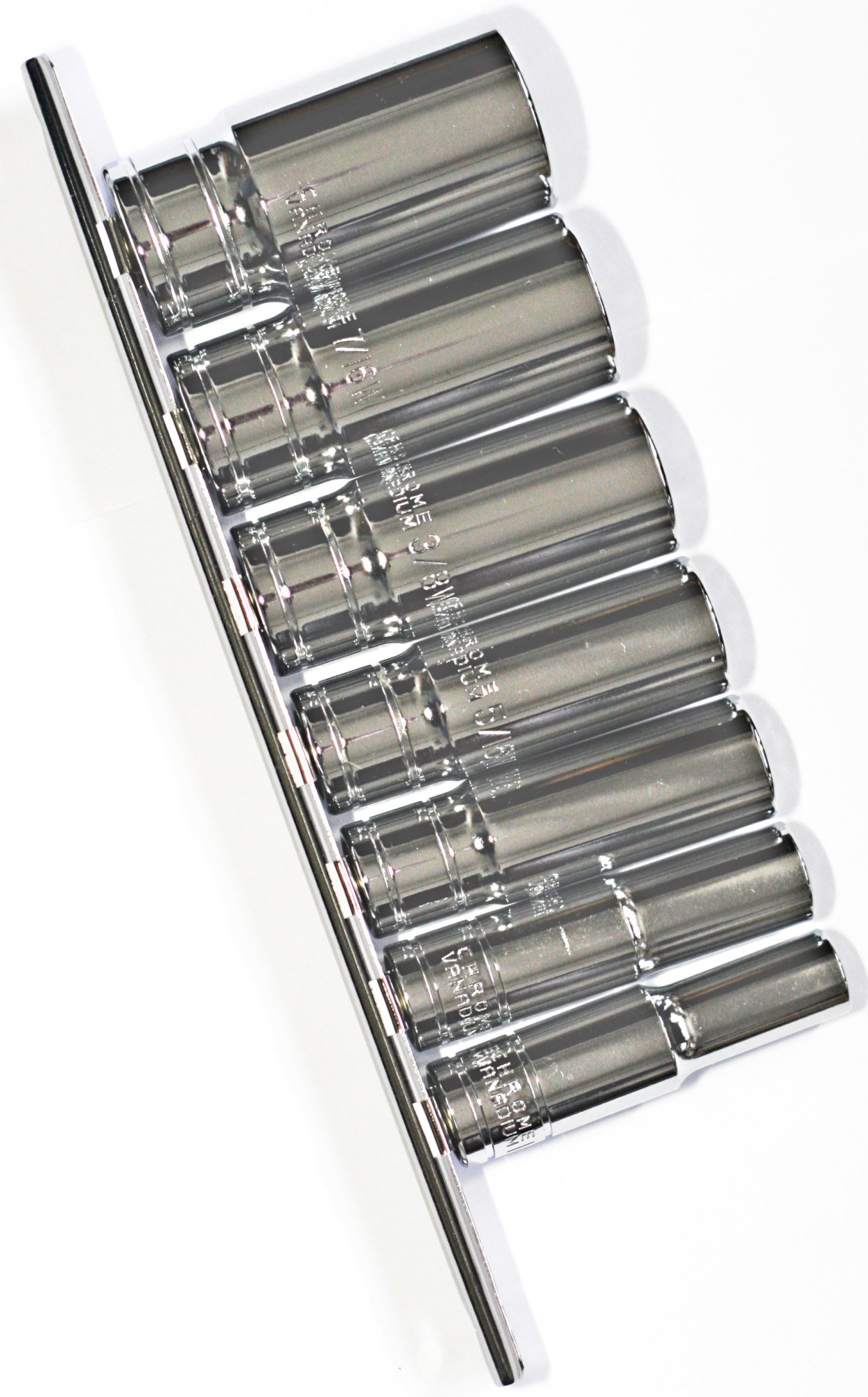 Whitworth Deep Socket Set Ch/Va 1/8" 3/16" 1/4" 5/16" 3/8" 7/16 1/2" 7pc 3/8" dr