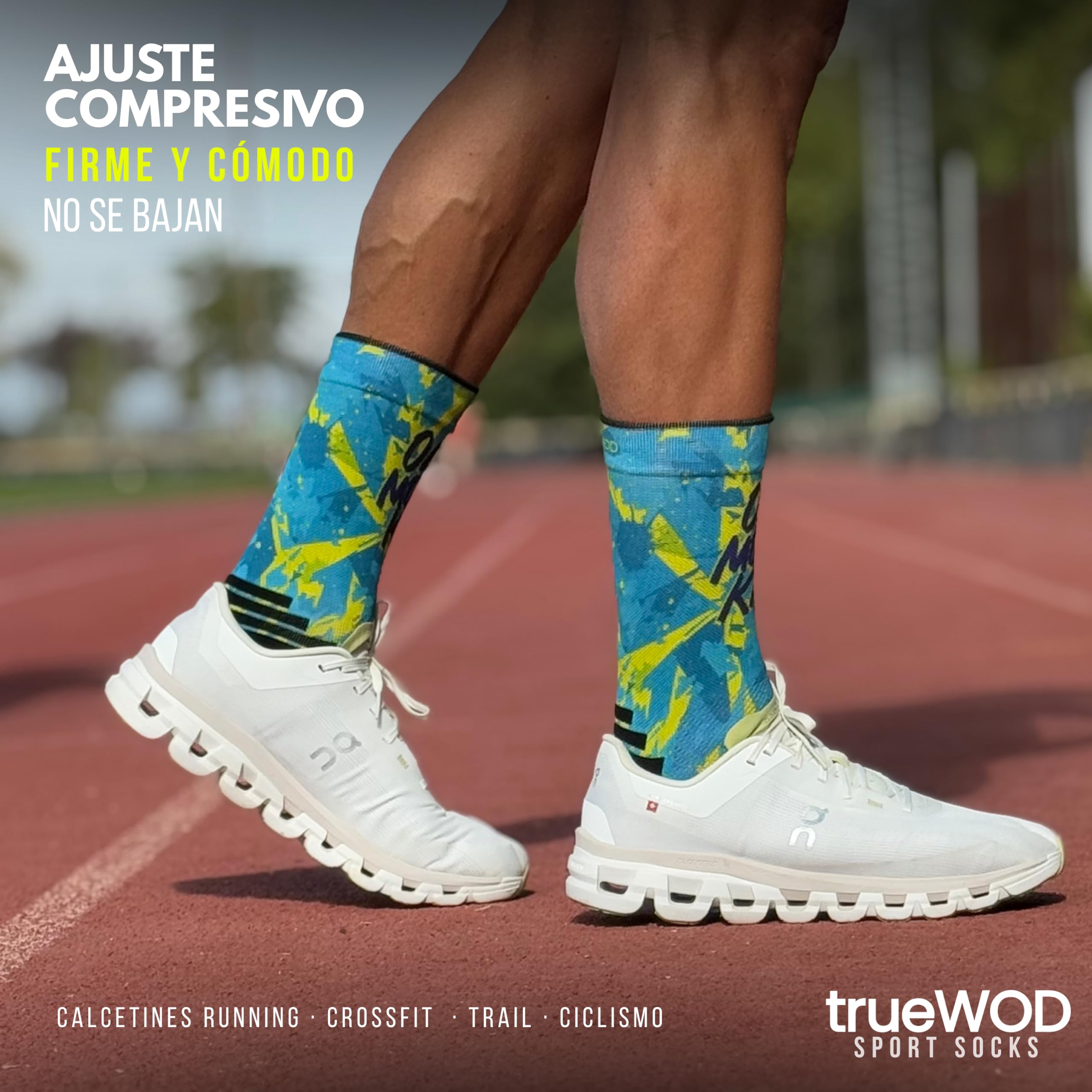 trueWOD Calcetines Running Hombre Mujer Crossfit Ciclismo Trail Running Padel Correr Calcetines Deporte Divertidos Antiampollas Sin Costuras Compresion Transpirables Ligeros Resistentes