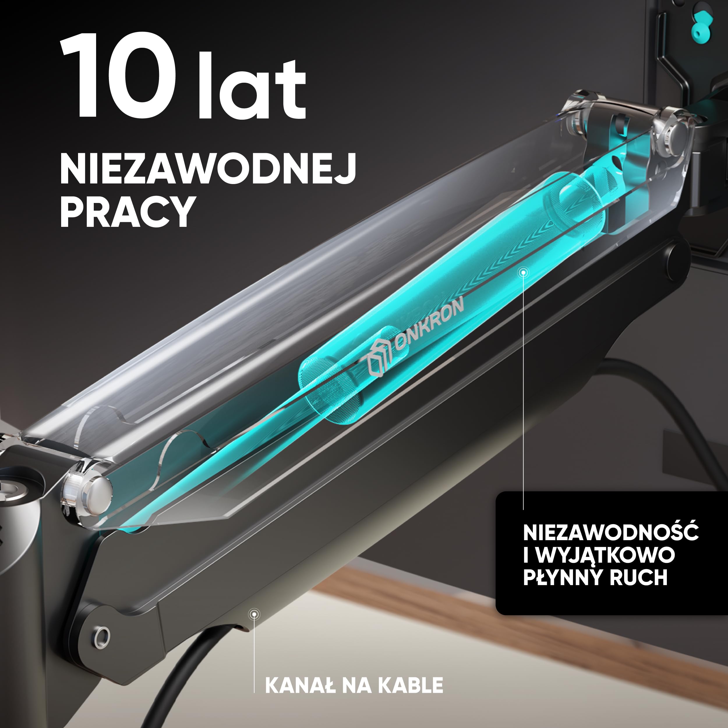 ONKRON Uchwyt do monitora na biurko dla ekranów 13"-32" o maksymalnej wadze 9 kg, Uchwyt monitora PC 1-monitorowy z ramieniem obrotowym i regulowanym kątem nachylenia, Czarny uchwyt na monitor G100-B