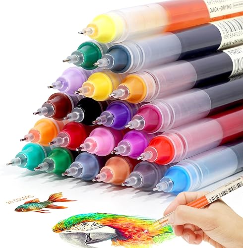 USUAL Bolígrafos de gel de colores de punta fina suave para tomar notas, diarios, bolígrafos de punta fina de 0.020in, bolígrafos de colores vivos