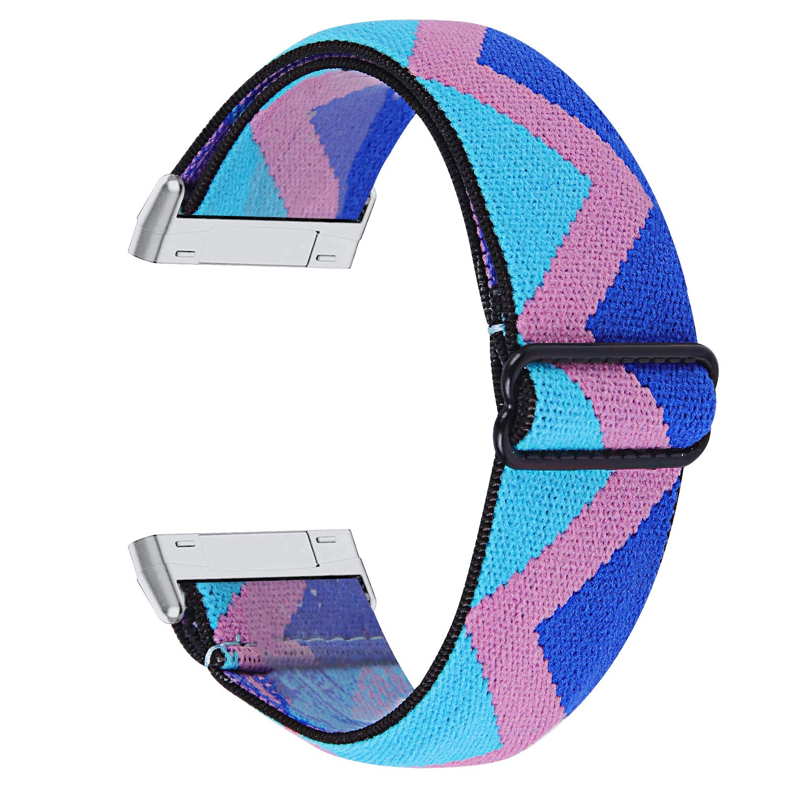TRISTRAPS Nylon Watch Strap Compatible with Fitbit Versa 3/Sense Strap,Soft Elastic Breathable Replacement Sport Wristbands for Men/Women,18 Colours for Chosen (Blue) - Image 2