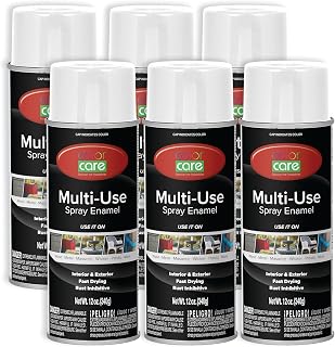 Spray Paint – 6 pack of 12 oz. cans, Oil Enamel, Rust Resistant, Quick Drying, No Drip Formula for Wood, Metal, Plastic, Masonry, Indoor & Outdoor Use (Gloss Black) (6, Gloss White)