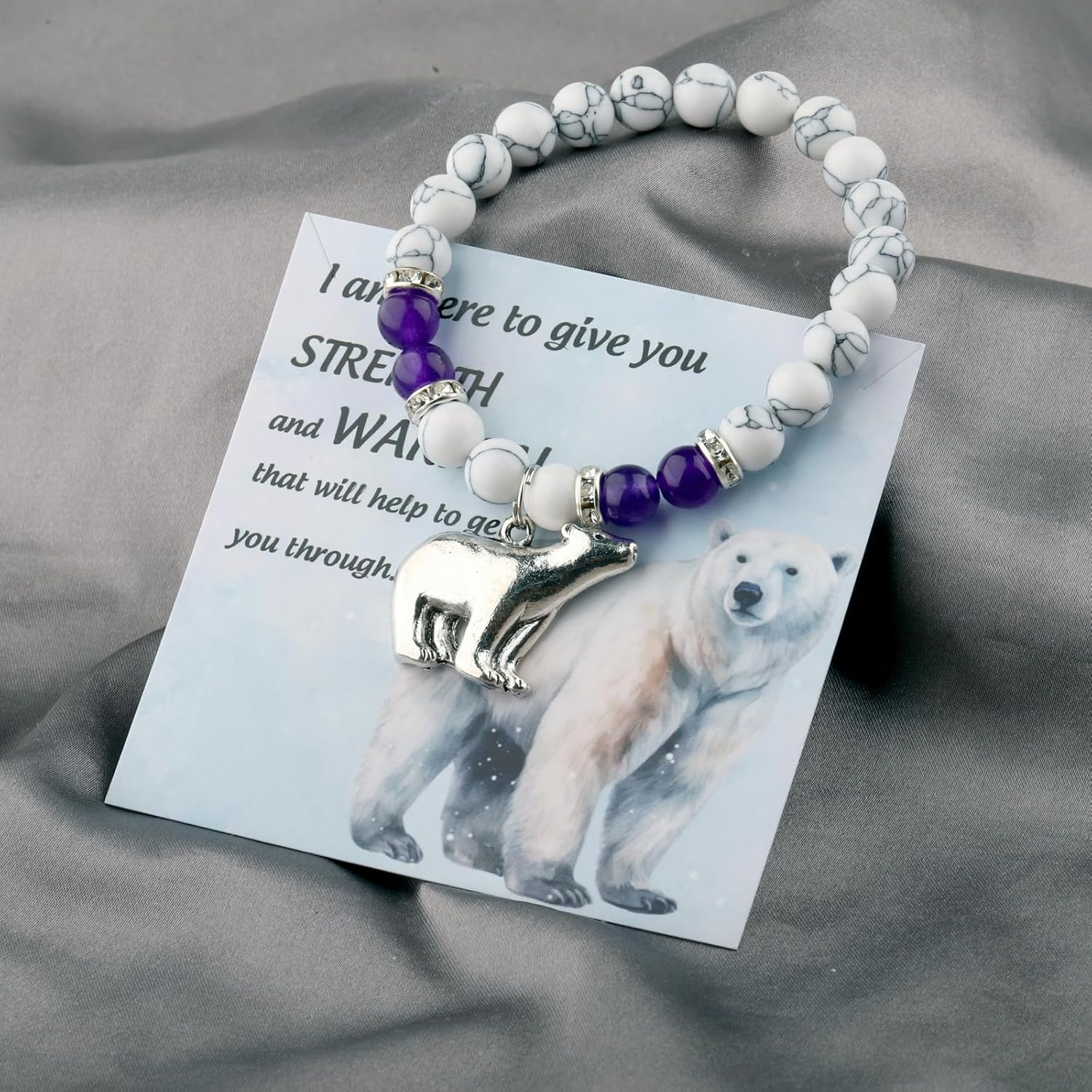BLEOUK Polar Bear Bracelet Polar Bear Jewelry Inspirational Quote Polar Bear Lover Bead Bracelet - Image 6