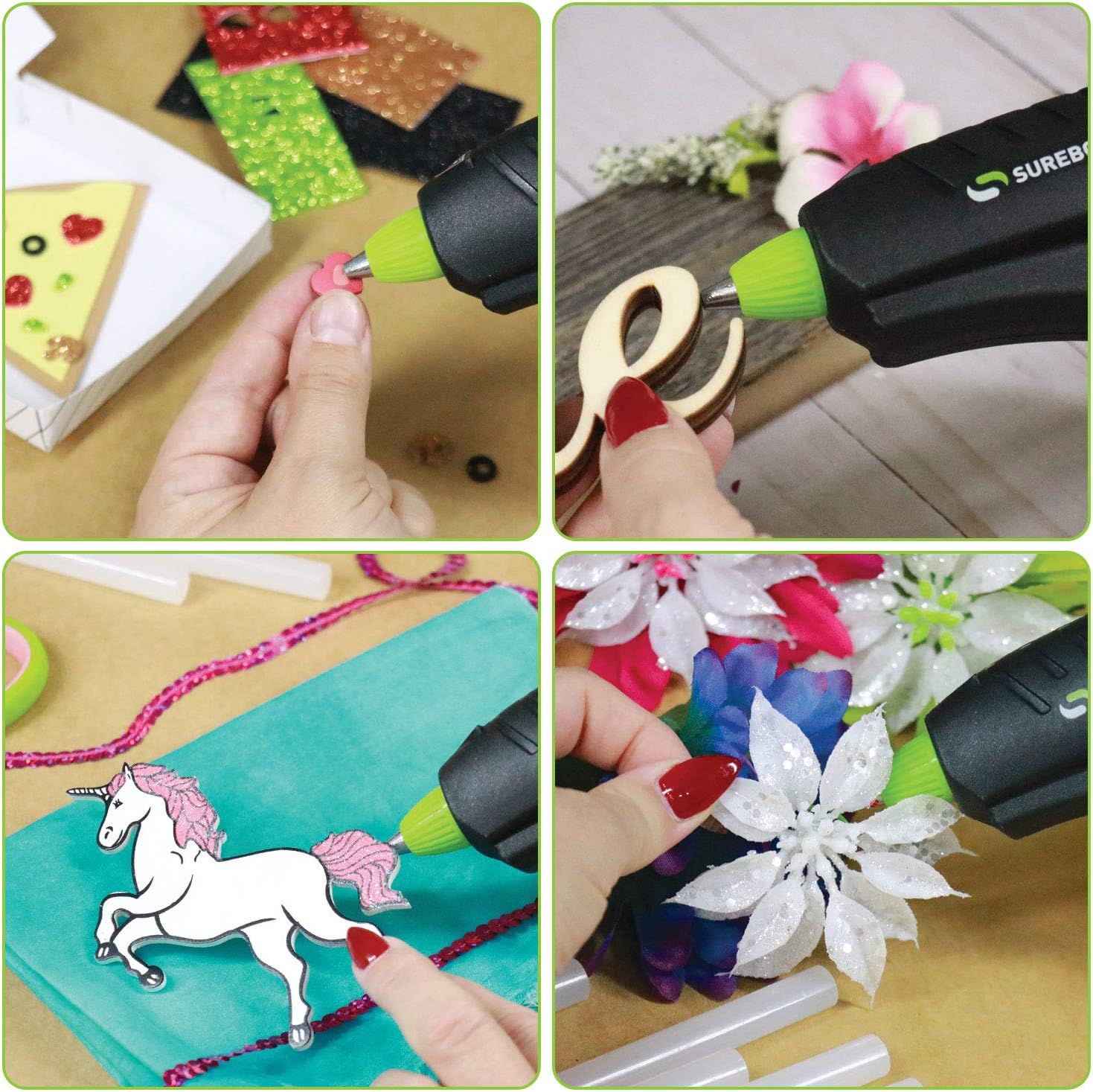 FPC 40-watt Full Size Glue Gun with Safety Fuse, Low Temperature Green/Black