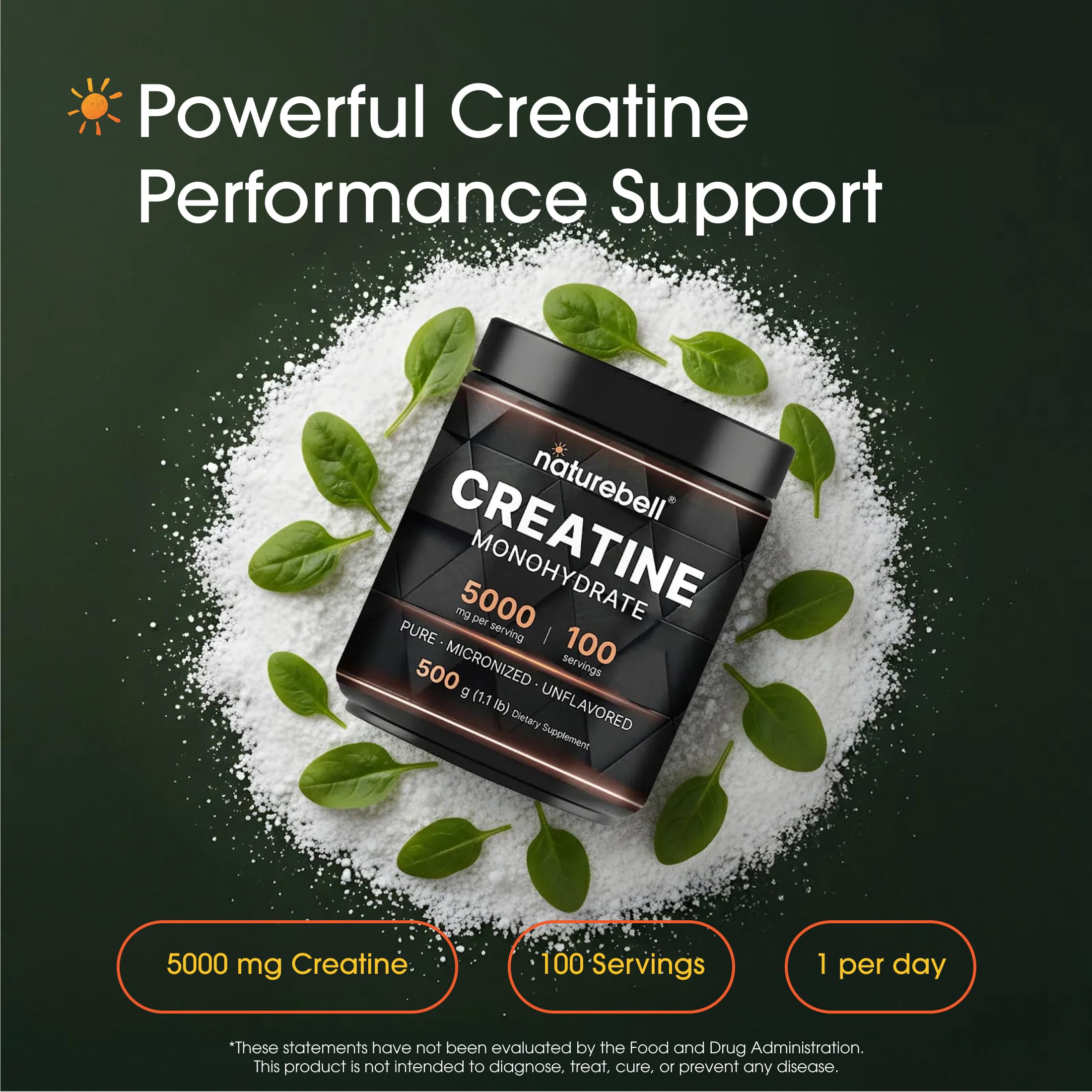NatureBell Micronized Creatine Monohydrate Powder 5,000mg, 500g — Amazon image 2