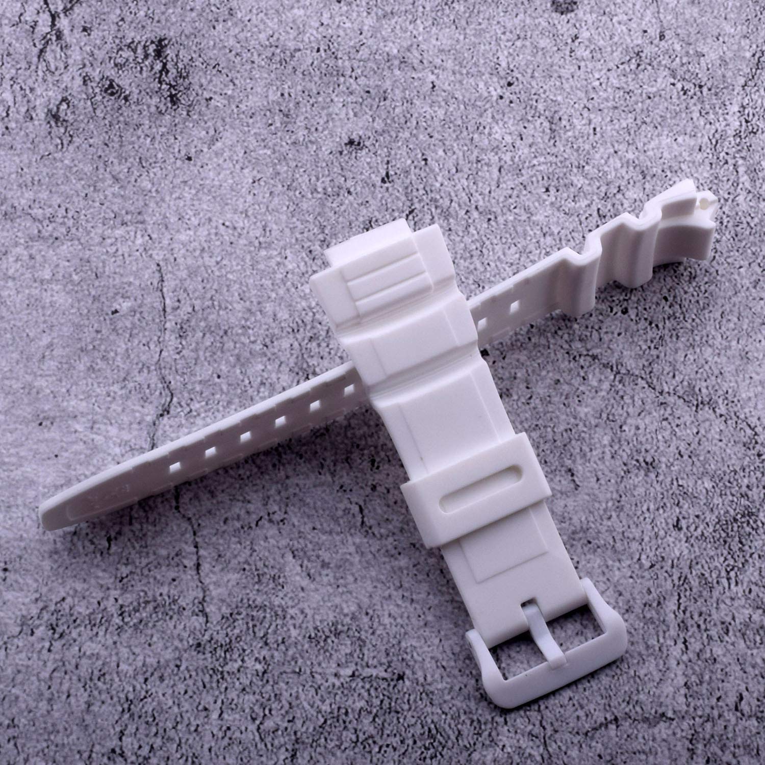 Waterproof Natural Resin Replacement Watch Band for Casio MCW-100H/W-S220/HDD-S100 (White)