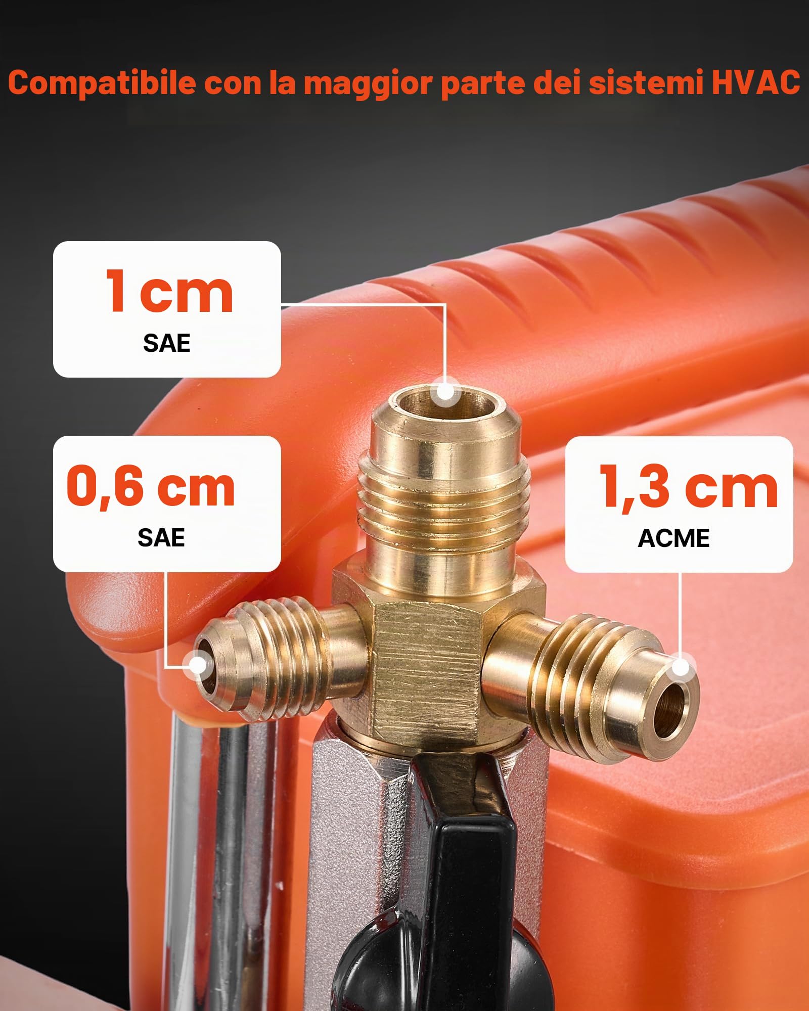 VEVOR Pompa per Vuoto Monostadio 5 CFM 142 L/min, Pompa per Vuoto a Palette Rotanti Due Stadi HVAC per Sistema R134a R22 R410a, Motore a 4 Poli, Manutenzione per Aria Condizionata di Veicoli
