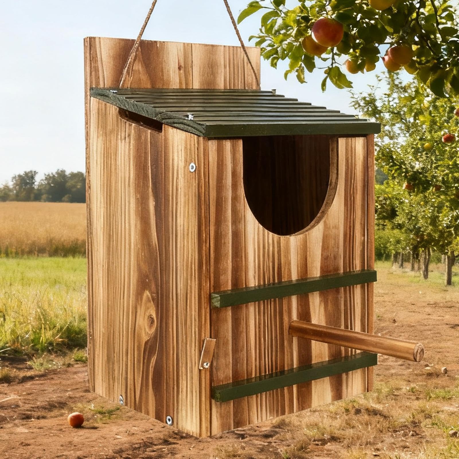 Rifugio per Gufi Rifugio In Legno Impermeabile | Case Per Scoiattoli Carbonizzate Per Uso Esterno Per Uccelli Piccioni Giardino Esterno Finestra Casa Portico Decorazione