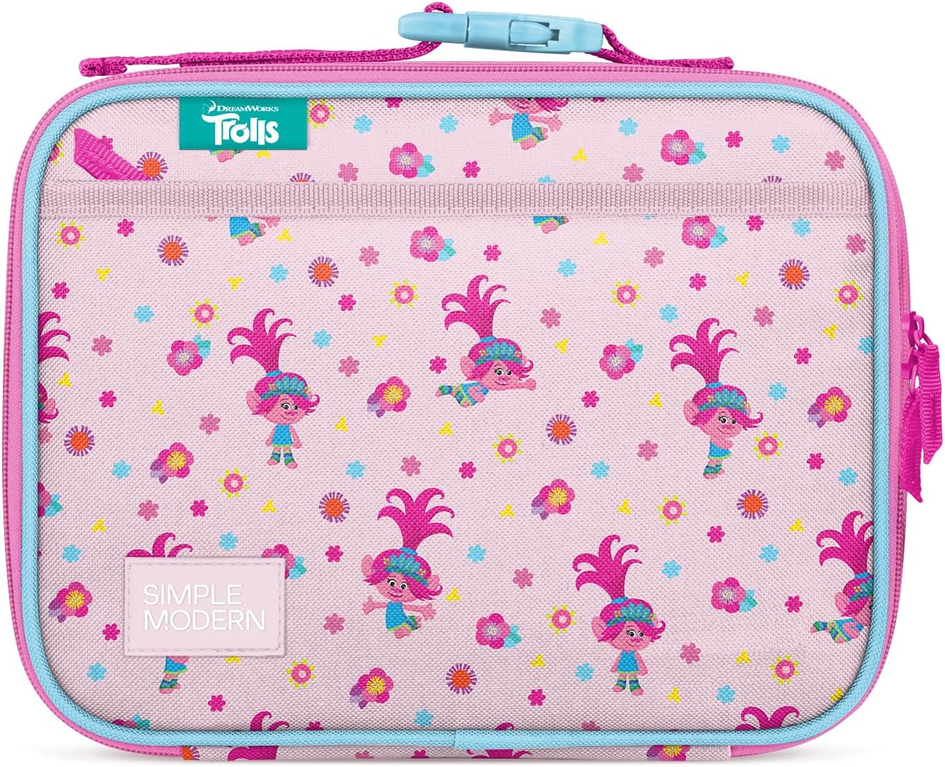 Simple Modern Trolls Kids Lunch Box for School | Reusable Insulated Lunch Bag for Toddler, Girl, and Boy | Meal Containers with Exterior & Interior Pockets | Hadley Collection | Trolls Poppy Mashup