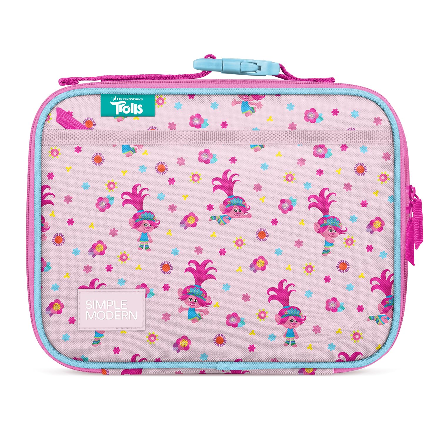 Simple Modern Trolls Kids Lunch Box for School | Reusable Insulated Lunch Bag for Toddler, Girl, and Boy | Meal Containers with Exterior & Interior Pockets | Hadley Collection | Trolls Poppy Mashup