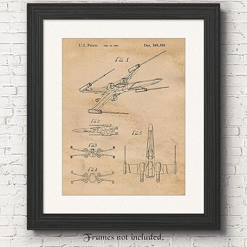 Miniatura 2 de Classic Star X Wing Vessels Patent Print, 1 (11x14) Unframed Photos, Wall Art Decor Gift for Home Office Gears Garage School Science Student Teacher