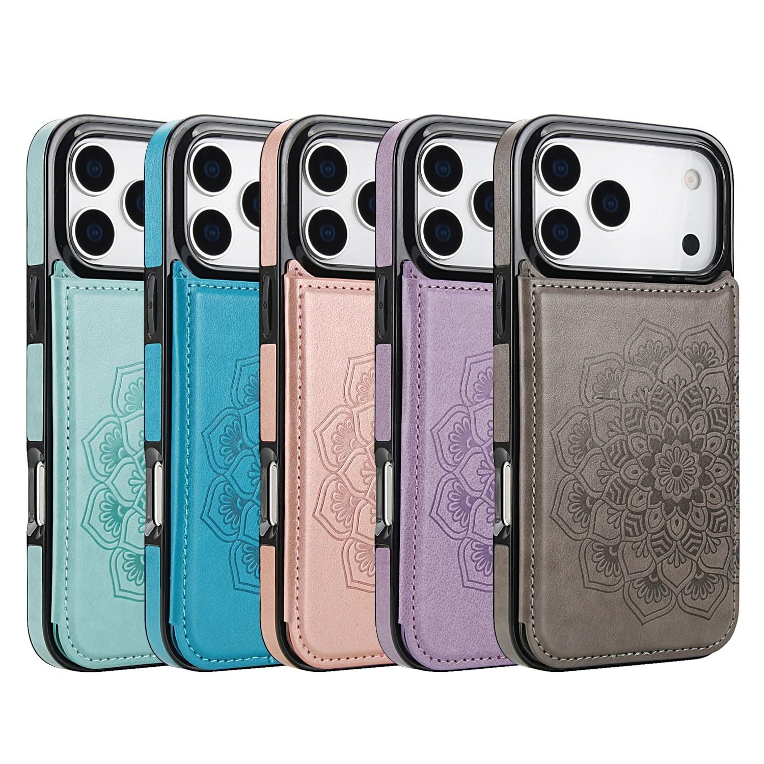Generic Funda compatible con iPhone 15 (color: verde) Funda trasera de silicona rígida con diseño de flor lateral