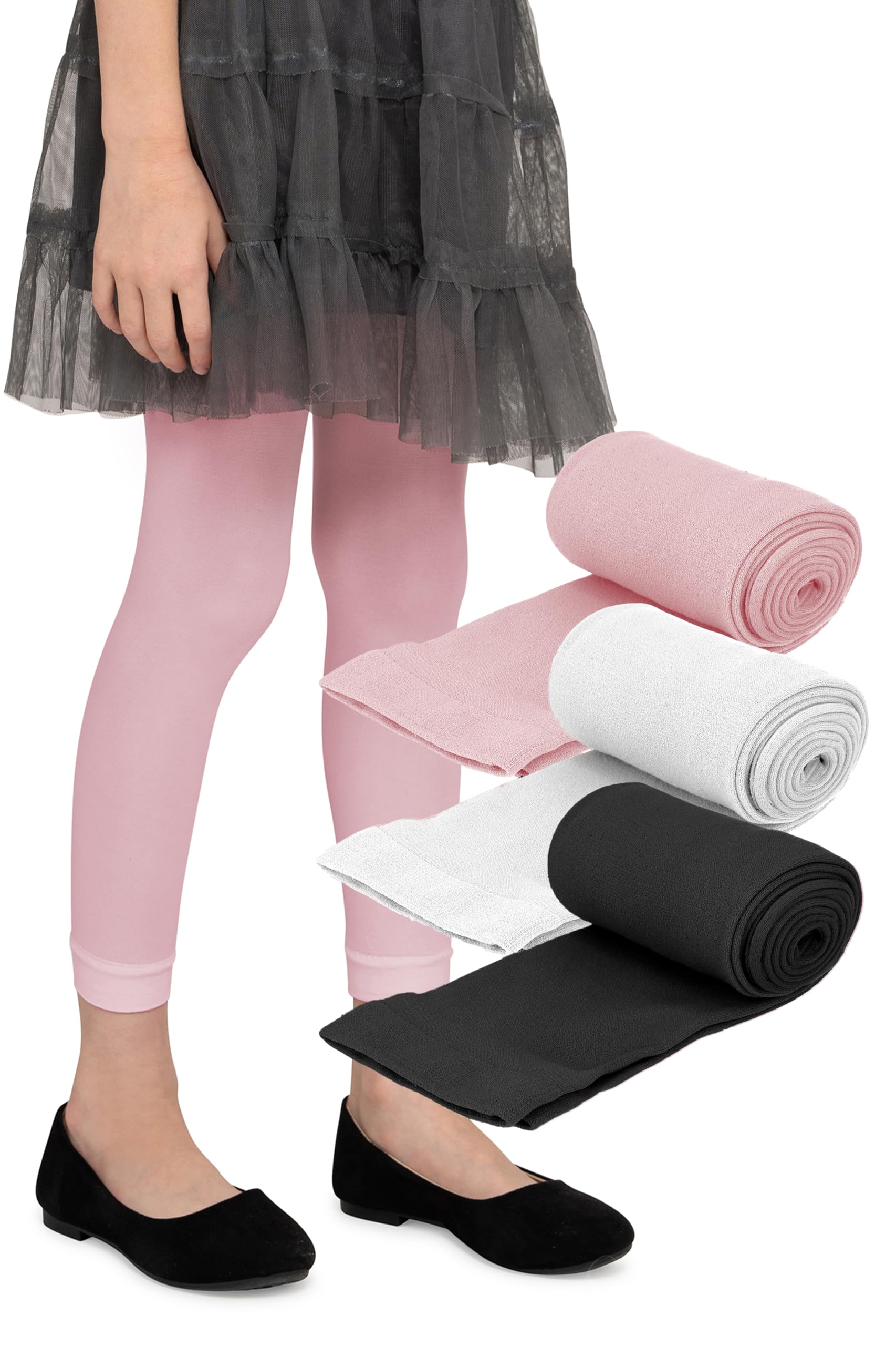 LORES Dziecięce legginsy o długości 7/8 dla dziewczynek, modne, bez stóp, stylowe spodnie dla dzieci, do uprawiania sportu, baletu, jogi, gimnastyki, spodni, spódnica, sukienka Alice