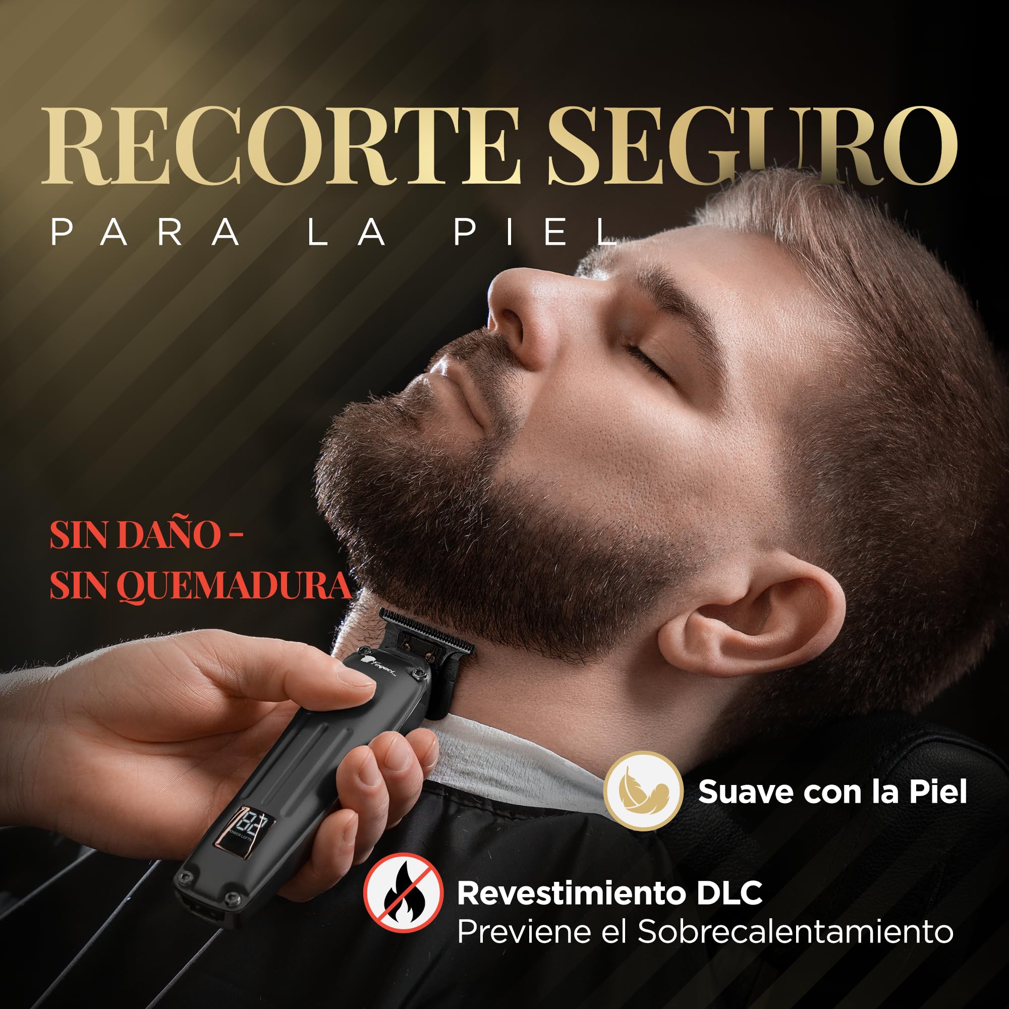 Fagaci Trimmer Profesional Zero Gap, Maquina de Cortar Pelo Hombre 0mm con 5 Veces más Duración del Filo, Cortapelos hombre con Motor sin Escobillas, Cortadora de Pelo Hombre con Cuchilla en T