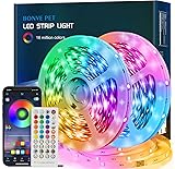 Bonve Pet Ruban LED 10M(5Mx2) Bleutooth Bande LED RGB LED Chambre Bande Lumineuse Flexible Multicolore, Contrôlé par APP du Smartphone, Synchroniser avec Rythme de Musique/Fonction de Minuterie