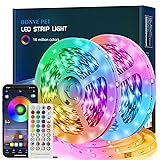 Bonve Pet Ruban LED 10M(5Mx2) Bleutooth Bande LED RGB LED Chambre Bande Lumineuse Flexible Multicolore, Contrôlé par APP du Smartphone, Synchroniser avec Rythme de Musique/Fonction de Minuterie