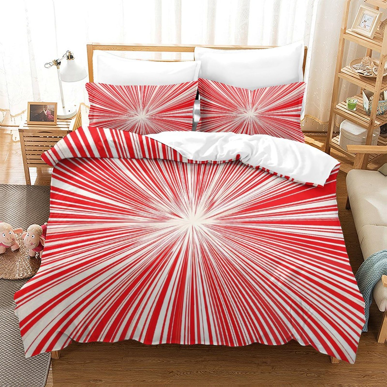 Housse de couette 260x220 cm avec taies d'oreiller microfiche 3D