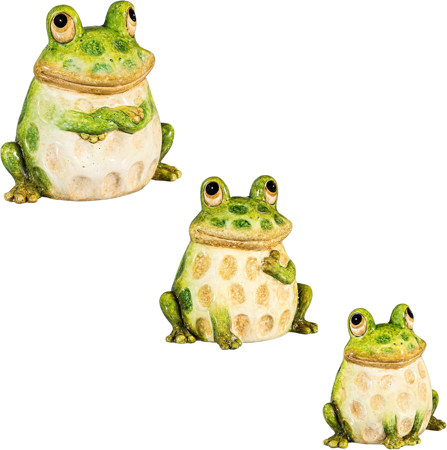 Evergreen Garden 11" Praying Frog Resin Animal Statues, Indoor/Outdoor Garden Animal Figurines for Garden Decor Yard Art for Lawn Backyard Wedding Home Decoration, Housewarming Gift