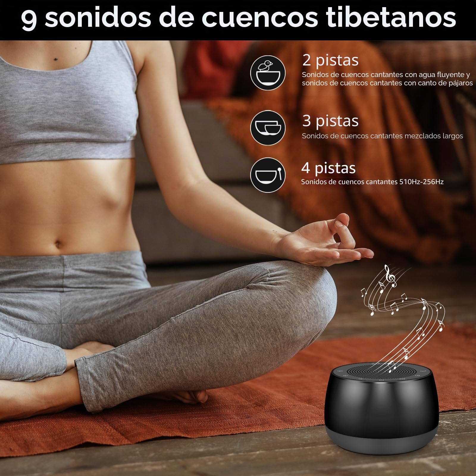 Máquina de Sonidos con Cuencos Tibetanos para Meditación, Set de Cuencos Tibetanos Eléctricos con 7 Tamaños para Meditación Yoga Terapia de Sonido y Sanación de Chakras Regalos Espirituales