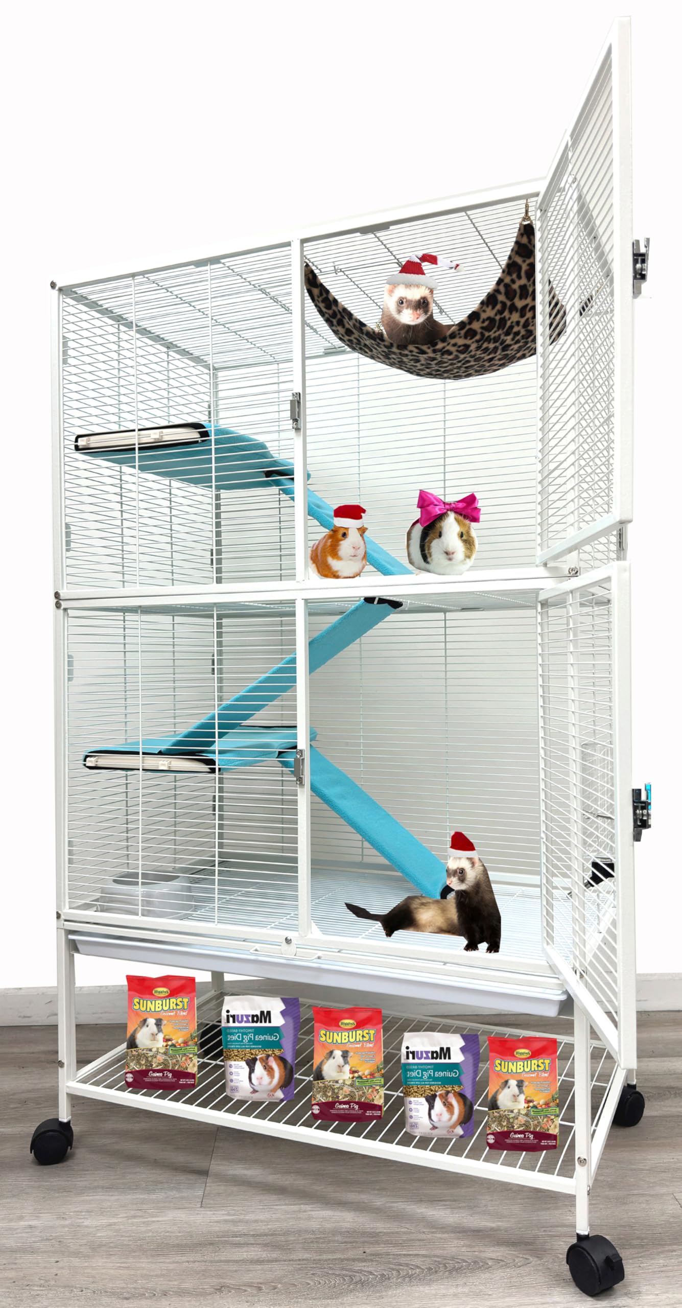 Deluxe Small Animal Cage - For Ferrets, Rabbits & More -12