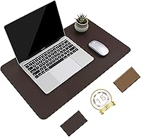 Vista 43 de YSAGi Alfombrilla de Escritorio de Cuero Antideslizante, Alfombrilla de Teclado para Escritorio de Computadora Portátil Impermeable, Protector