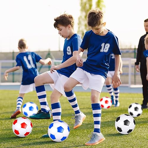 Miniatura 6 de Jenaai 24 pelotas de fútbol desinfladas de Navidad con bomba a granel, tamaño oficial, para adolescentes, adultos, niños, interiores, exteriores,