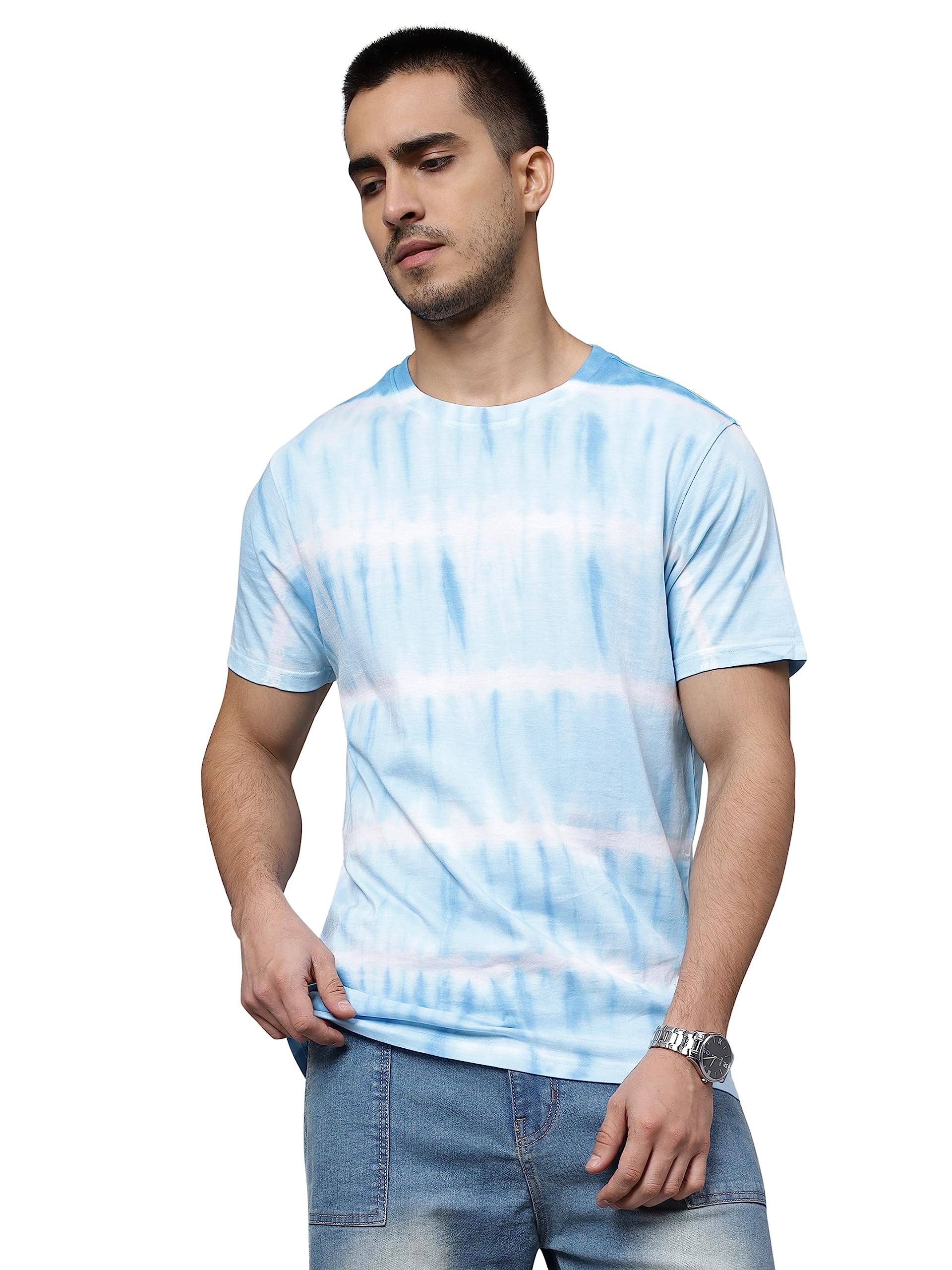 Peplos JeansPeplos- Tie & Dye Premium Quality Cotton Half Sleeve T- Shirt For Men