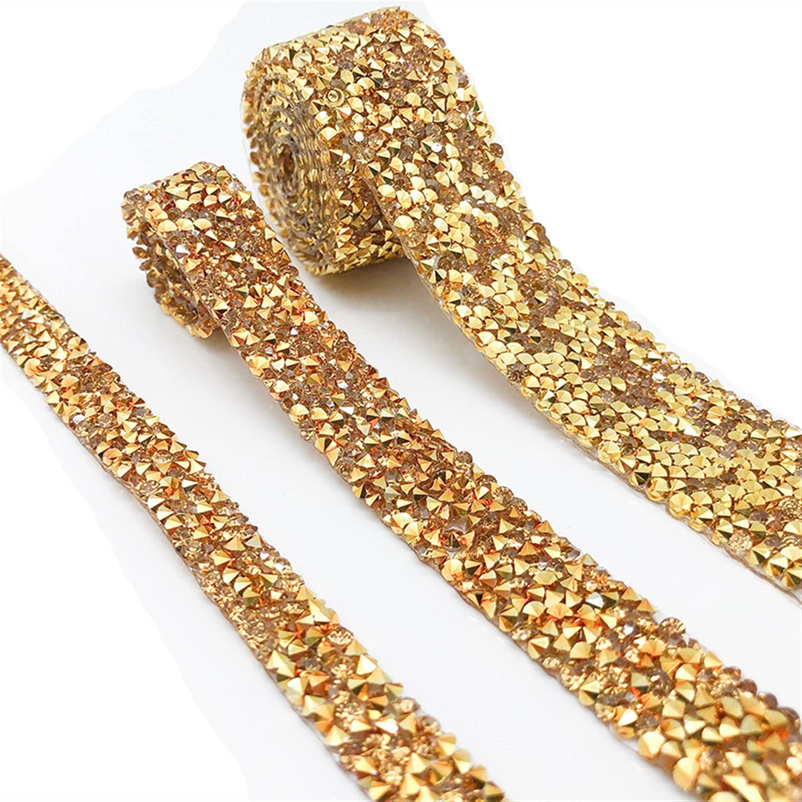 1 Yard 5/10/20/30/40mm Glitter Strass Kette Band Trim Harz Kristall Dekoration DIY Gürtel Kleidungsstück Hotfix Applikation Handwerk (Color : Clear AB, Size : 20mm)