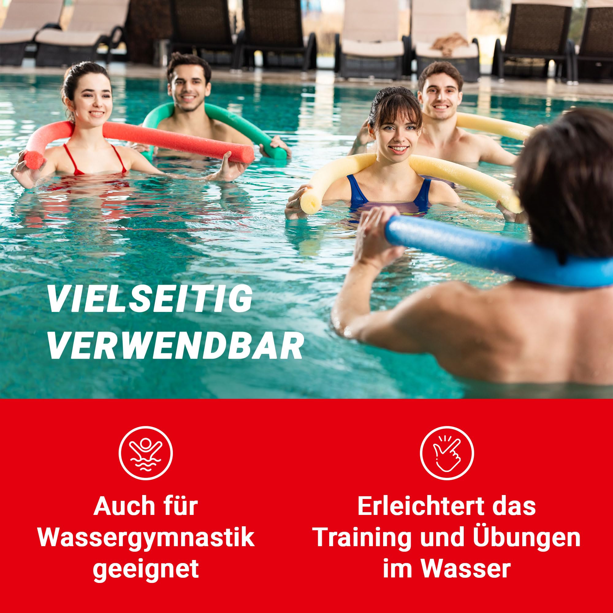 Conipa® Schwimmnudel Sets (160 x 7 cm) für Kinder & Erwachsene – Poolnudel aus Schaumstoff für Wassersport, Schwimmen & Spielen – Ideal für Pool, Strand & Aquafitness – Geeignet ab 3–10 Jahre
