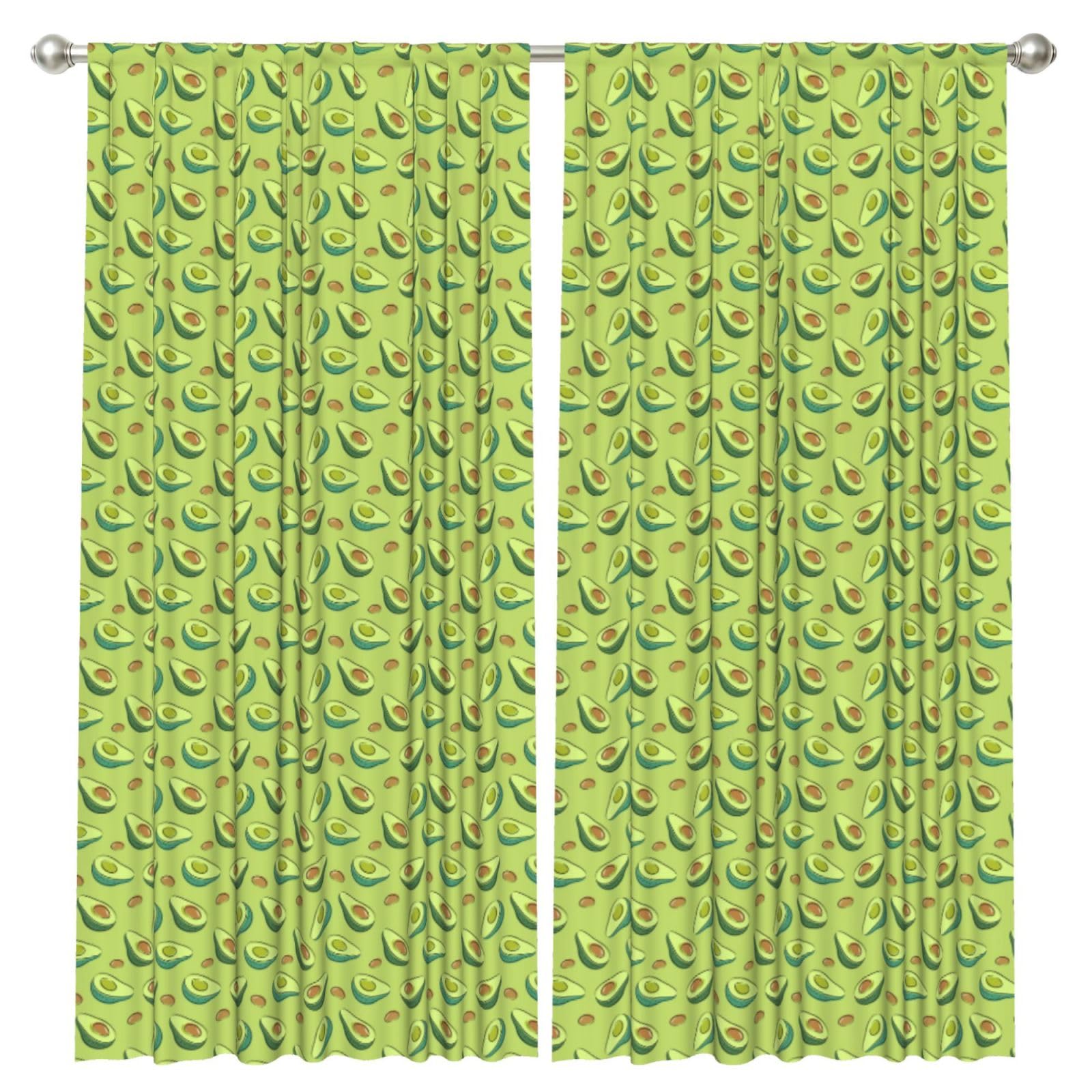 InOmak Green Avocado, 2 Panels Window Curtains 52 x 84 Inch Blackout Curtains for Living Room Bedroom
