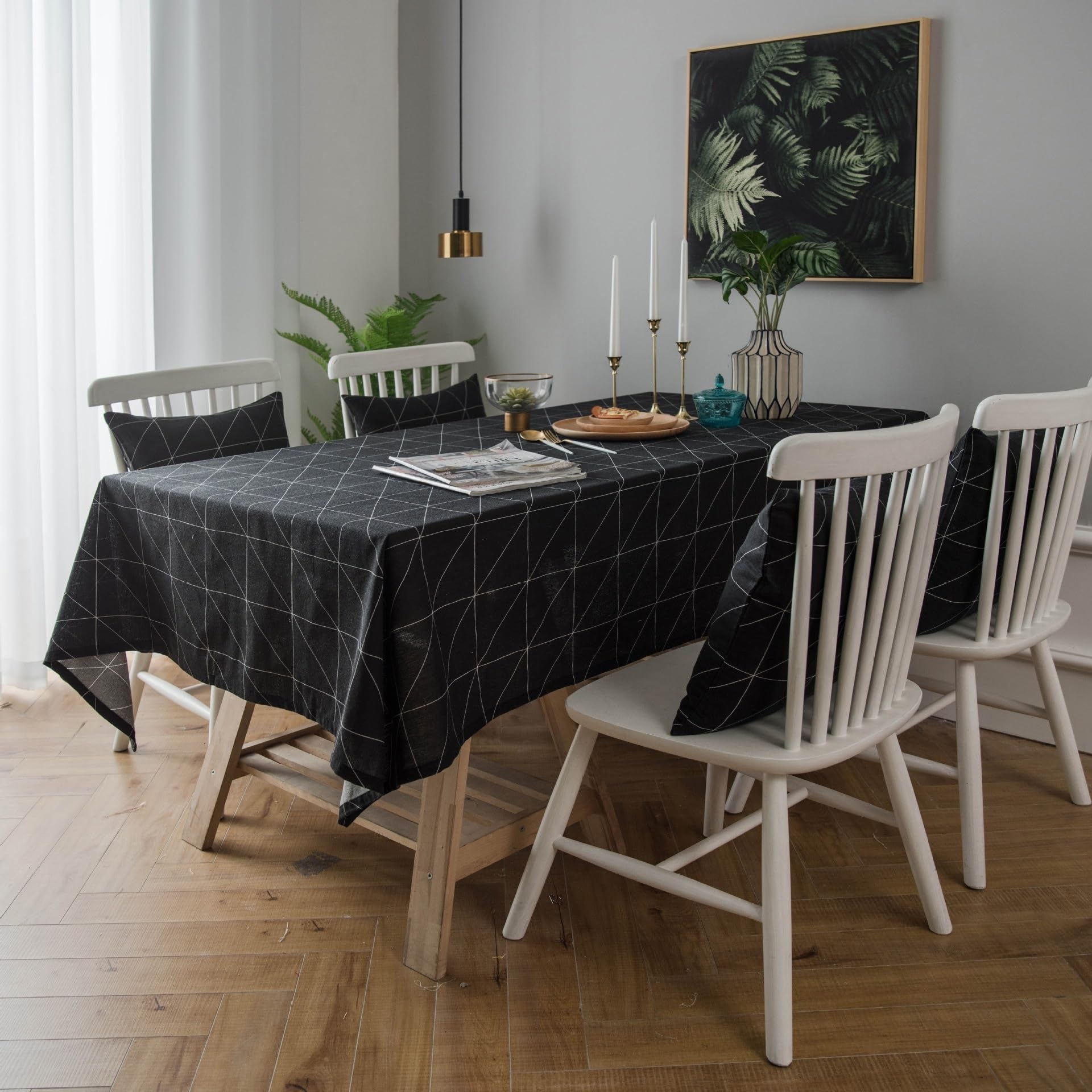 Boho-Tischdecke Aus Baumwollleinen – 140x259 Cm, Wasserabweisend, Für Esstisch & Party