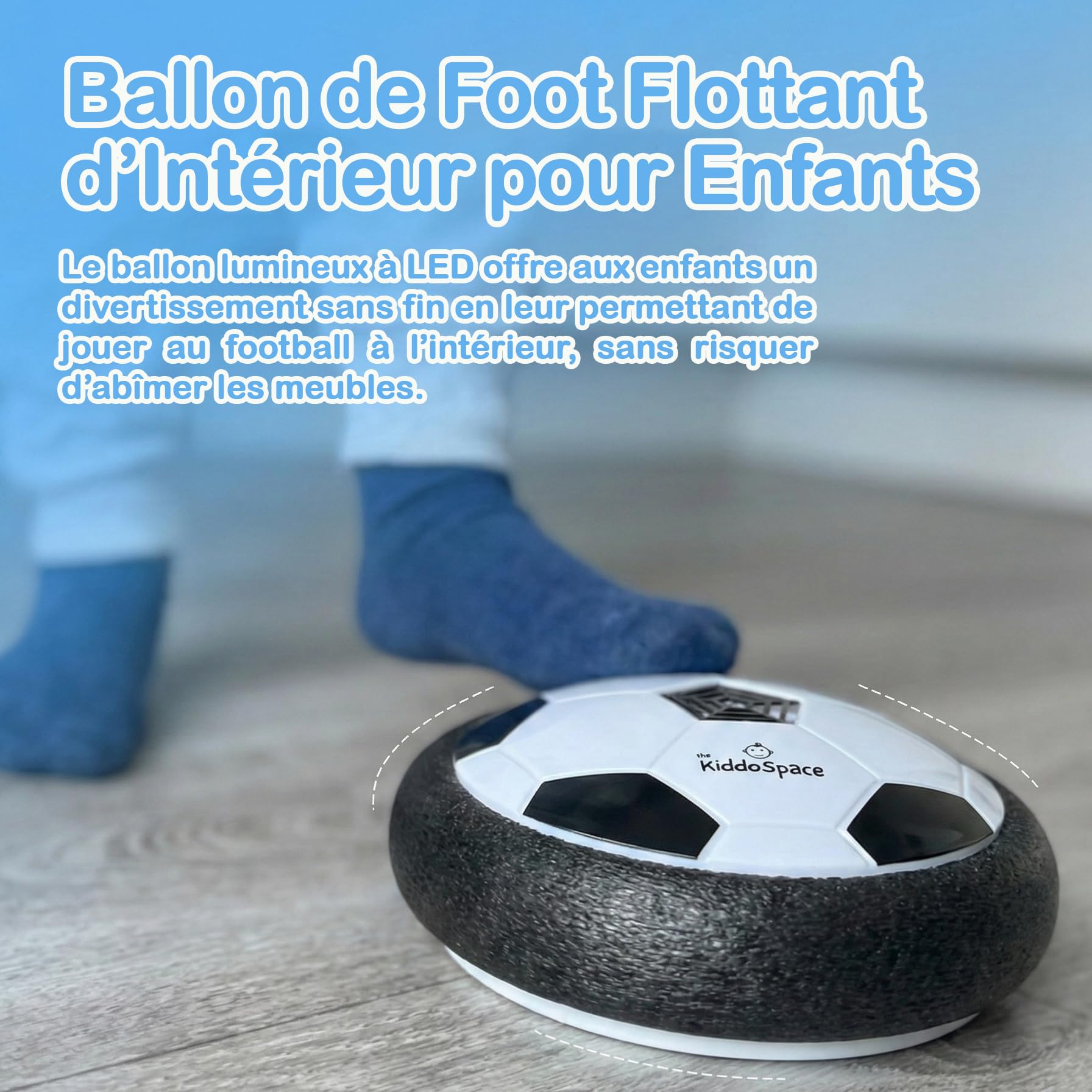 Ballon de Football Flottant LED pour Enfants – Jouet de Football d’Intérieur Lumineux – Ballon Flottant pour Garçons – Cadeau Sportif & Jeu en Plein Air – Super Jouet d’Anniversaire pour