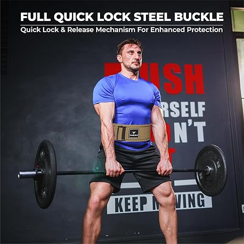 Miniatura 7 de Cinturón de levantamiento de pesas de bloqueo rápido, cinturón de elevación ajustable para levantamiento de pesas, sentadillas, peso muerto y